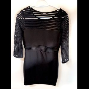 Lulus black body con dress with mesh detailing